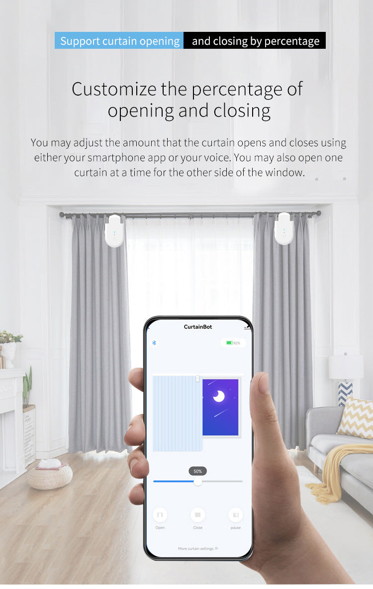 NEBULA STORE™  -Switch Curtain bot remote robot Direct wifi connection Siri