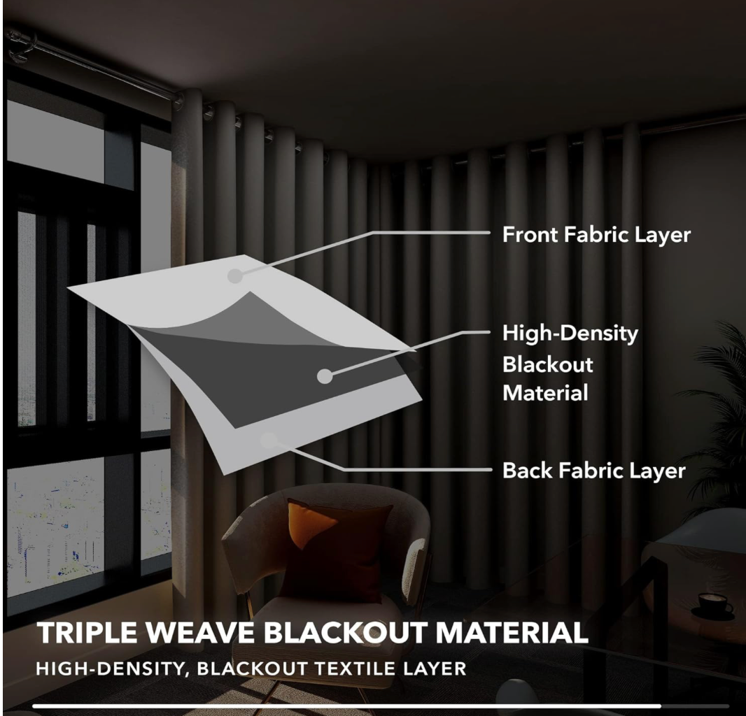 NEBULA STORE™  -Full Shading Curtain 2.5M WIDE * 2.7M HIGH 2024 New Window Heat Insulation Sun Blocking Black Shading Cloth